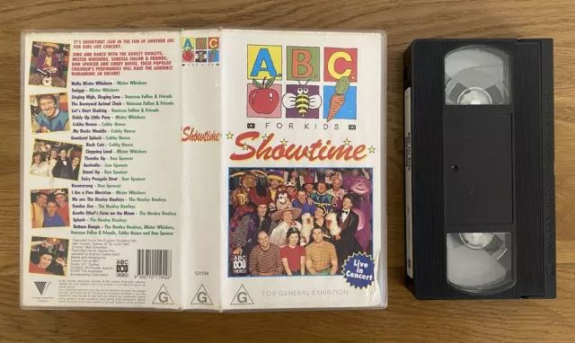 ABC FOR KIDS VHS Live Concert SHOWTIME 1998 Australia TV Video