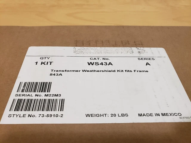 NEW Eaton WS43A Weather Shield Kit