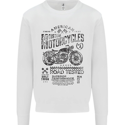 American Custom Motorbike Biker Motorcycle Kids Sweatshirt Jumper
