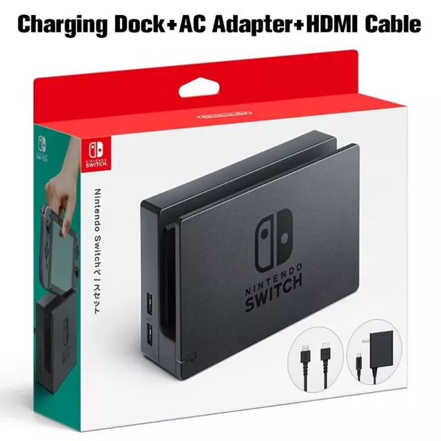 Original Nintendo Switch Charging Dock + AC Adapter Power Cable + HDMI CABLE Set