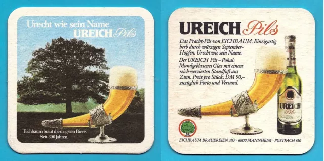 (2920) Bierdeckel Ureich Pils  Urecht wie sein Name  Eichbaum Brauerei, Mannheim