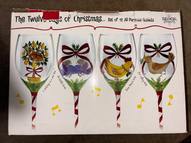 12 Days Of Christmas Wine Glasses FOR SALE! - PicClick
