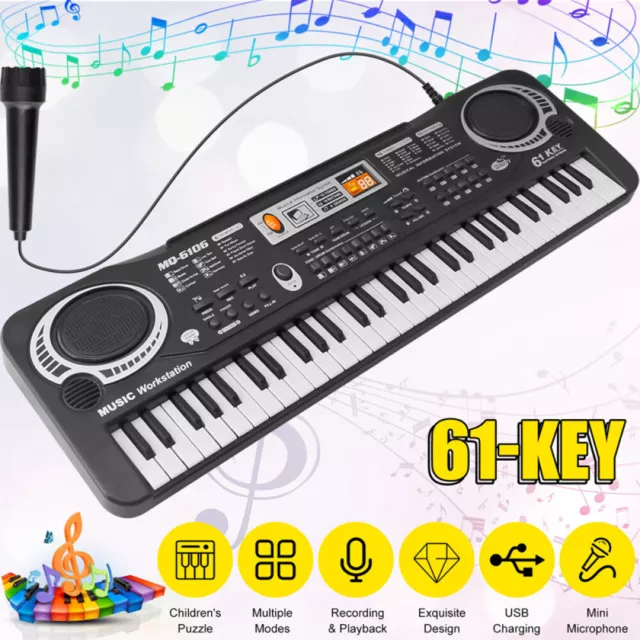 61 Key Electric Digital Piano Musical Beginner Electronic Keyboard Instrument UK