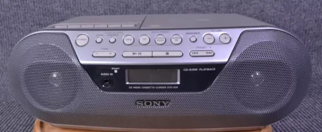 Sony CD Player AM/FM Radio Cassette Recorder CFD-S05 Mega Bass Cord Remote Clean
