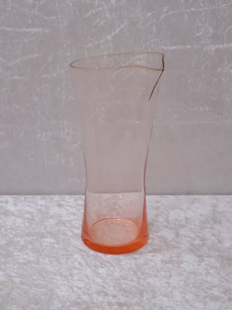 Design Glas Saftkrug Wasserkaraffe - Handgefertigt - Vintage um 1970 - 24 cm