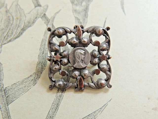 Broche Ancienne Religieuse Sainte Thérèse De Lisieux - Croix Émaillée - Occasion