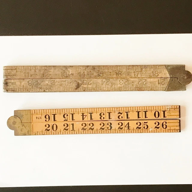 Vintage Wooden Hinge Rule X 2 Rulers Joiner Carpenter Tool Lucas & Rabone Vintage Wooden Hinge Rule X 2 Rulers Joiner Carpenter Tool Lucas & Rabone