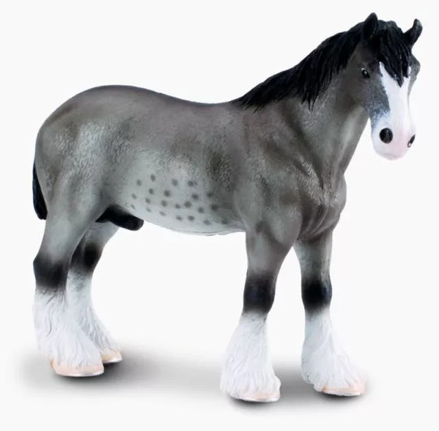 NEW CollectA 88155 Grullo Sabino Clydesdale Stallion Horse 13.5cm Long - RETIRED