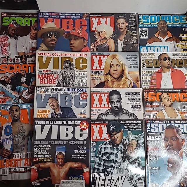 THE SOURCE, XXL, VIBE Hip Hop Magazine Lot of 15 Y2K Mid