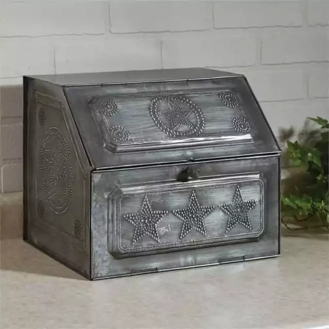 Galvanized Tin Punched Star Bread Box by Park Designs