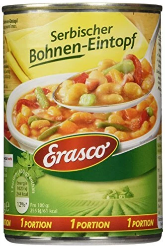 Stufato fagioli serbo Erasco incl. molte verdure 7x 400 g NUOVO MHD 31/12/2026