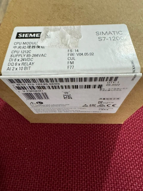 SIEMENS SIMATIC S7 1200 Plc Cpu 1212 6ES7 212-1BE40-0XB0 / 6ES7212 ...