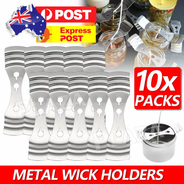 10pc Metal Candle Wicks Holders Wick Holder Center Centering Device Making Party