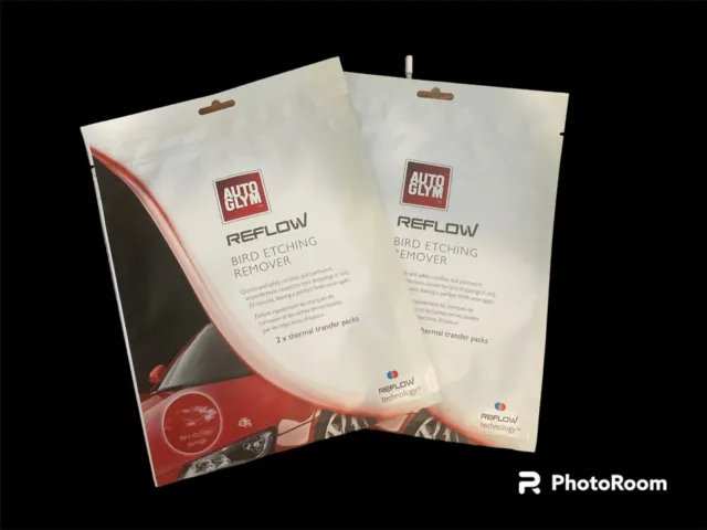 NEW Autoglym REFLOW Bird Dropping Paint Damage Stain THERMAL TRANSFER WIPES x 2