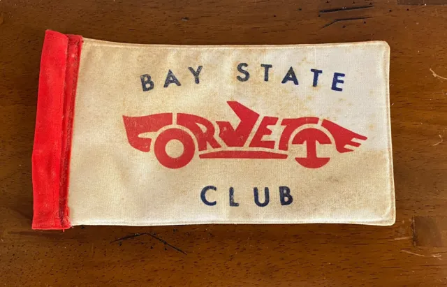 Vintage Corvette Club Bay State Massachusetts Flag Banner Antenna Topper