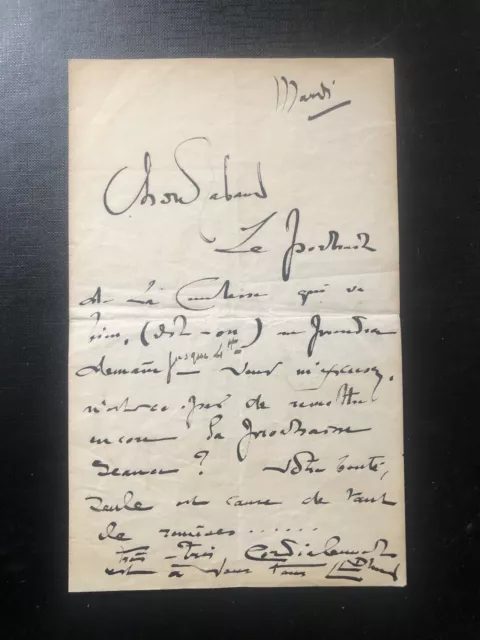 lettre autographe De Lucien Lévy -Dhurmer (1865-1853) Peintre Symboliste