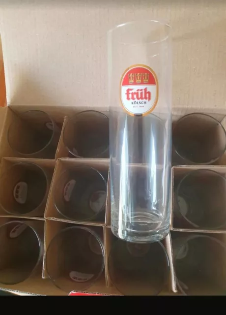 12 Früh Kölsch Gläser "Kölner Stange" 0,2l - Bier - Köln - Cologne - Set