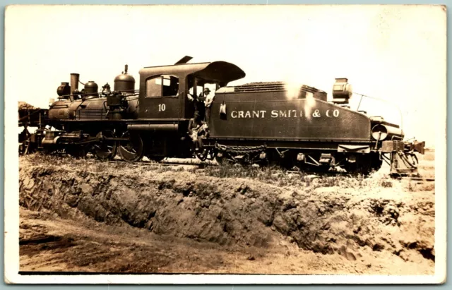 RPPC Grant Smith and Company Steam Engine No 10 UNP DB Postcard J14