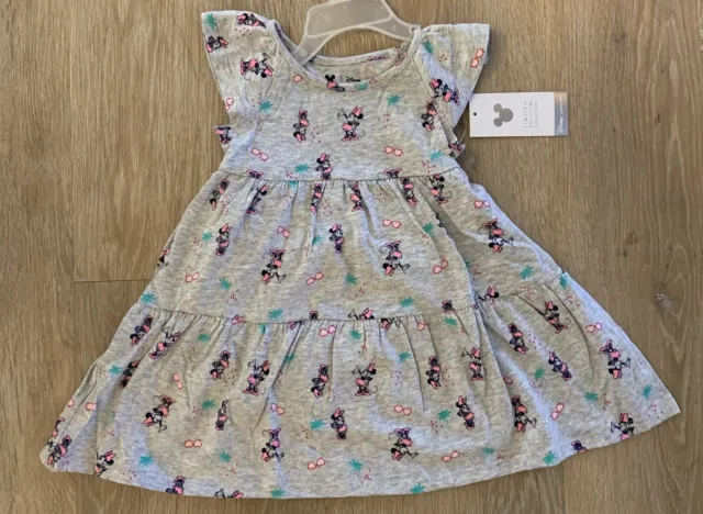 (NWT) Jumping Beans Disney Girl’s Size 18 Months Gray Minnie Mouse Dress Set