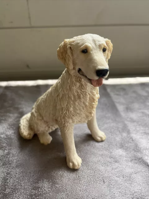 Dog Figurine Vintage CASTAGNA 1990 Golden Retriever Resin Hand Painted