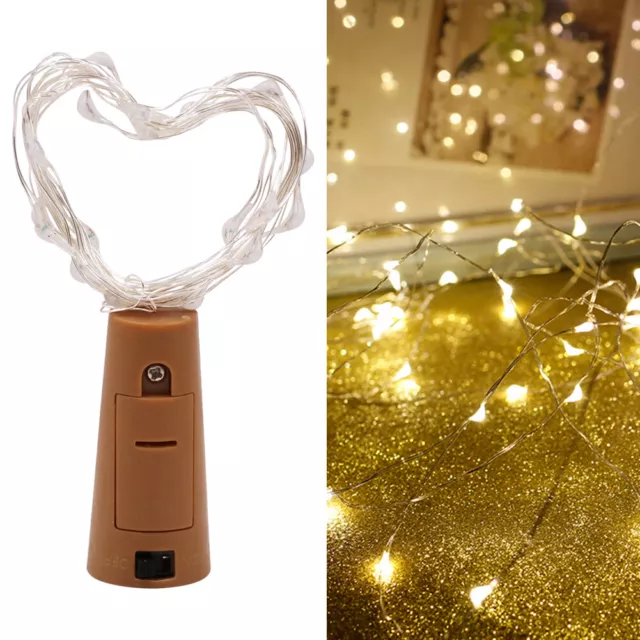 2m 20 LED Fairy String Wine Bottle Lights Battery Cork Shaped Xmas Wedding Party