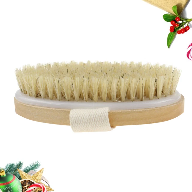 Cepillo exfoliante seco de bambú baño de madera ducha fregador corporal