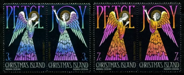 1972 Christmas Island Christmas Issue 2 Joined Pairs MNH, Clean & Fresh