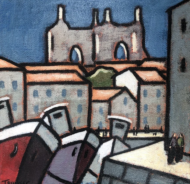 Tableau Peinture Toile Île de Ré Bateaux Port Saint-Martin-de-Ré Tourrier