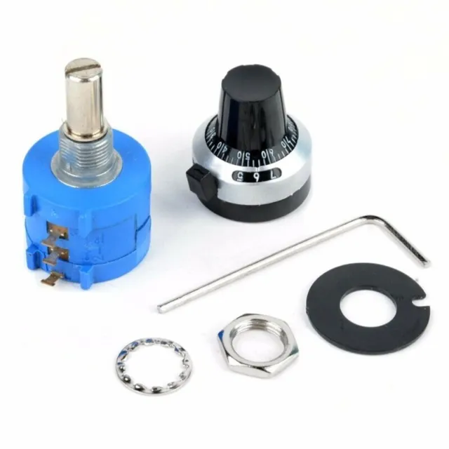 1pc 10K Ohm 10 Turn Adjustable Potentiometer with Counting Dial Rotary Knob Tool
