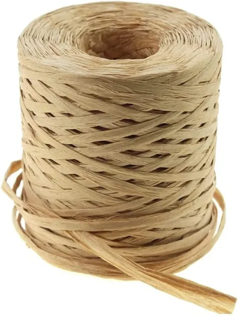 Natural Christmas Raffia Ribbon,2 x 50g Paper Raffia Ribbon Perfect for Crafts Weaving or Bouquets Decoration