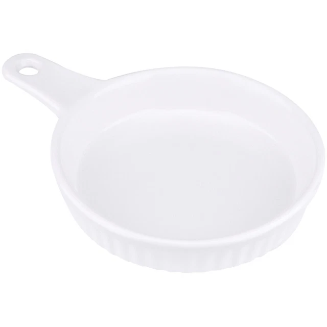Stampo Per Torta In Ceramica 21 Cm Con Manici, Bianco, Per Quiche E Pie, Resistente Al Forno E Lavastoviglie