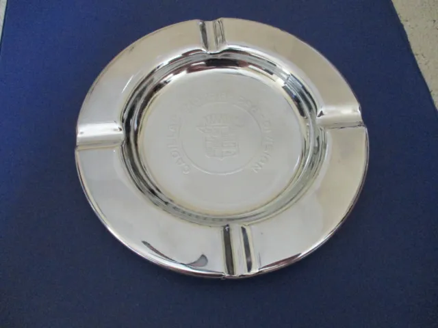 Vintage Cadillac Motor Car Division Chrome Plated Steel 6-5/8" Inch Ashtray *