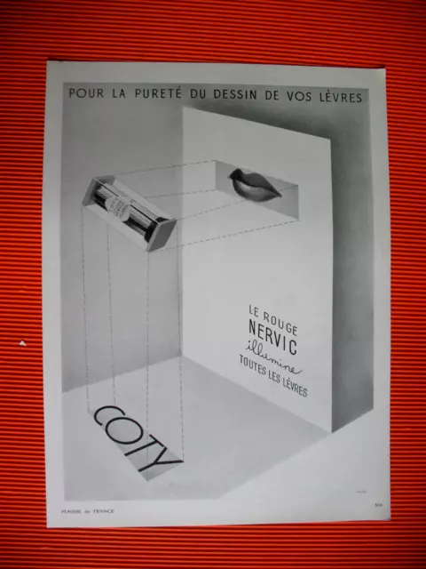 Coty Red Perfume Press Advertisement For Purity Of Your Lips Ad 1939