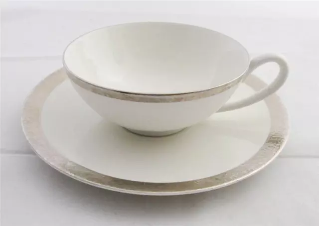 Sascha Brastoff WINROCK Coffee Tea  Cup & Saucer Set, Platinum Encrusted