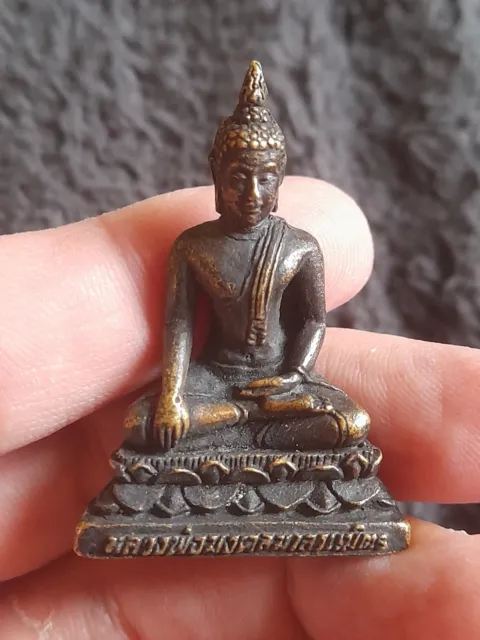 Thai Buddha Bronze Amulet Somdej Phra Phutthamon Lucky Talisman