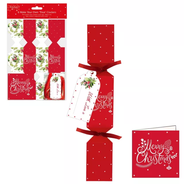 Navidad Casca Kit & Tarjetas - 6 Paquete - Hacer/Llenar Su Propio Invitar -