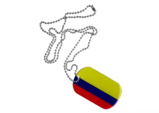 Dog Tag Fahne Flagge Kolumbien DogTag 3x5cm Kette mit Anhänger
