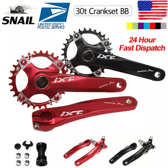 IXF 30T 104bcd CNC MTB Bike Crankset BB Narrow Wide Chainring 170mm Single Crank