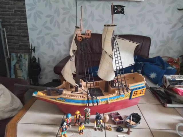 Playmobil großes Piratenschiff mit Zubehör nicht komplett Konvolut Ersatzteile