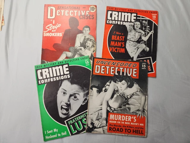 VINTAGE CRIME CONFESSIONS Magazine Lot Of 4 1940s True Crime ...