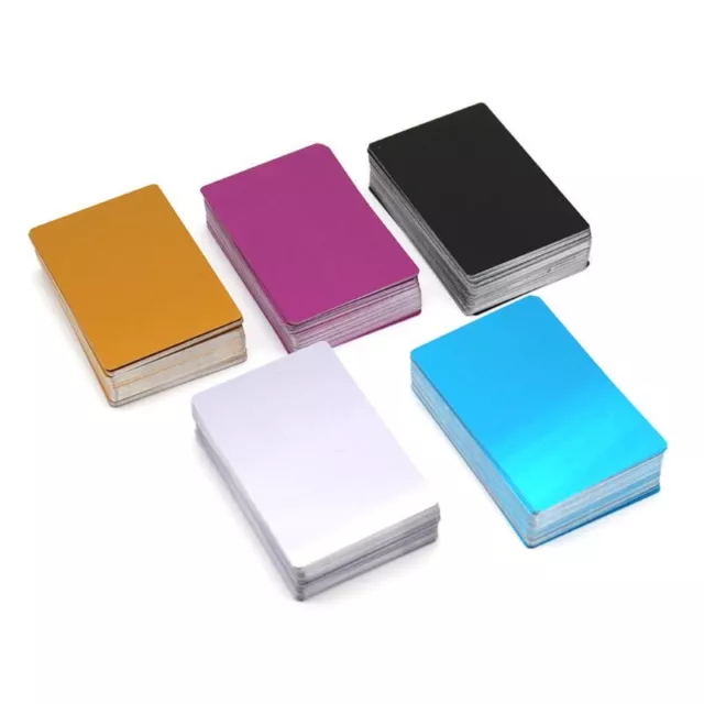 Engraved Blank Business Cards Aluminum Alloy Plate Printable Multicolor 100x