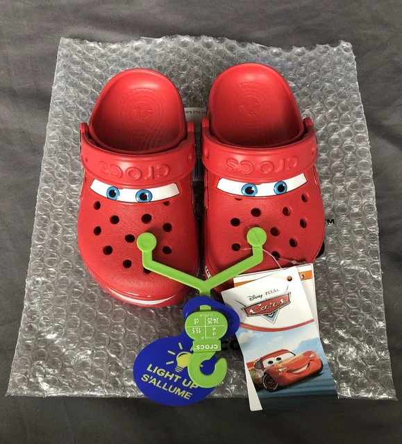 CROCS LIGHTNING MCQUEEN Clog Toddler Size C11 Light Up Disney Pixar