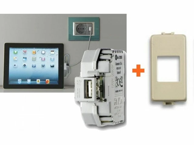 Keystone Caricatore Doppia Presa USB 2,4 A Iphone Bticino Magic Compatibile - Foto 9