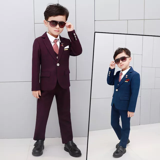 NUOVI abiti da smoking bambini ragazzi set completo festa di nozze abiti formali per bambini 2-12 anni 2