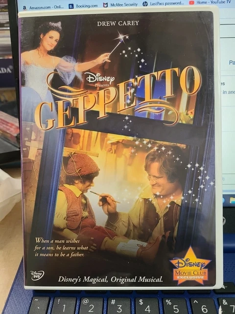 Geppetto Dvd Drew Carey Authentic Walt Disney Movie Club Exclusive Pinocchio