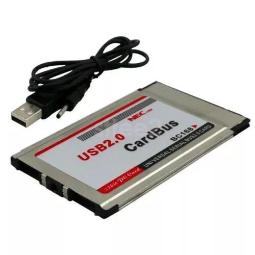 New PCMCIA to USB 2.0 CardBus Adapter Unversal Serial BUS2.0 Card