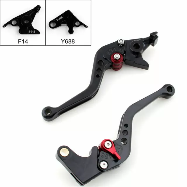 Courts Leviers de frein d'embrayage pour Yamaha YZF R6 R1 FZ1 FAZER R6S Black E3