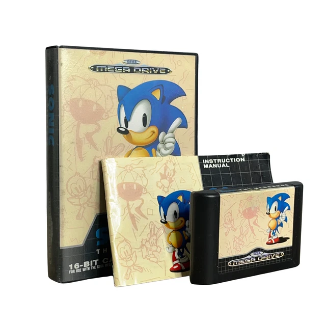 SONIC THE HEDGEHOG Sega Mega Drive (1991) With Box And Manual - Fully ...