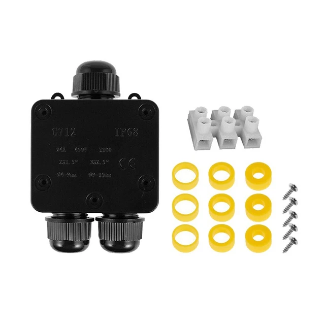 OUTDOOR JUNCTION BOX Ceiling Rose Communications Waterproof Black