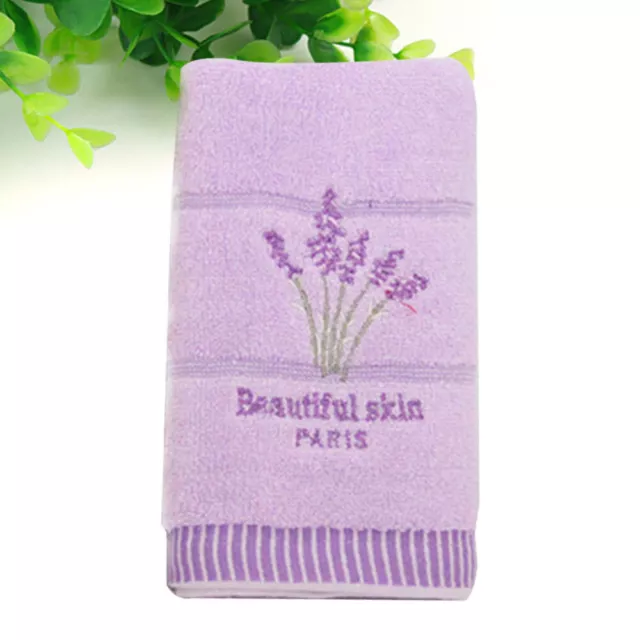 Cotton Bath Towels Lavender Embroidery Towel Fast Drying Water Absorption Towel 2